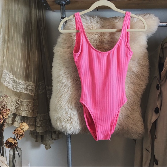 Vintage Other - VINTAGE/ neon pink swimsuit